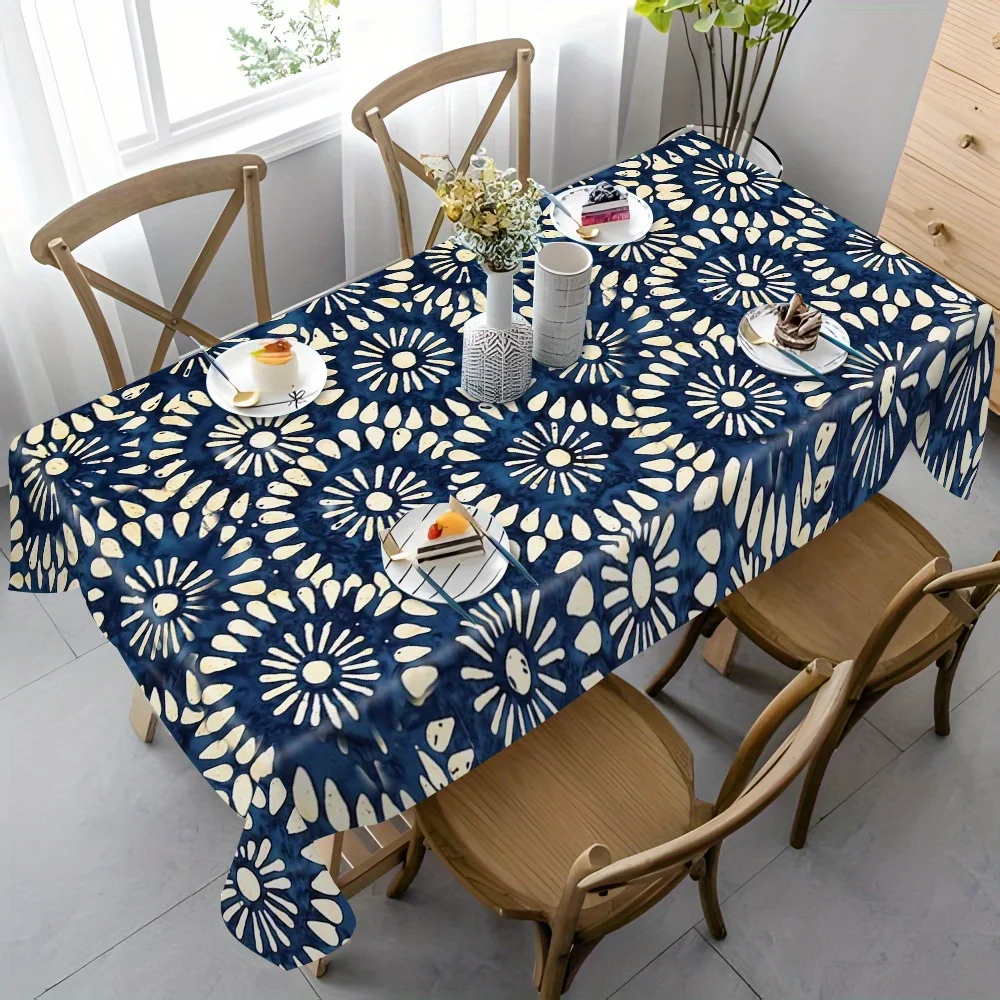 New simple pattern rectangular tablecloth with edge-locking technique