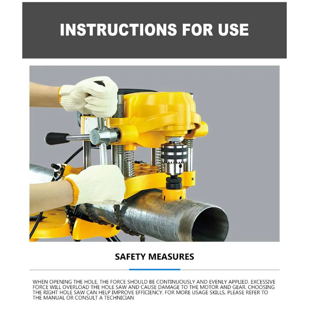 220 فولت 1.5 كيلو واط آلة حفر الأنابيب الكهربائية 150 مللي متر قدرة الحفر اللكم الأنابيب المجلفنة أنابيب الصلب آلة الحفر 2025 جديد