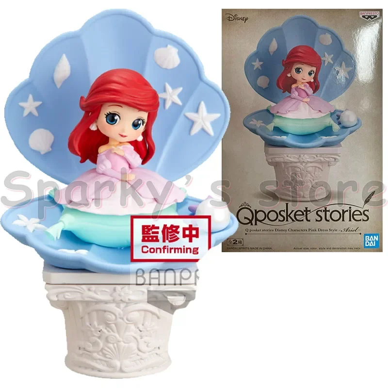 Bandai Original Q posket stories Disney Characters Anime Figure Snow White Ariel Tinker Bell Action Figure Toys For Kids Gifts