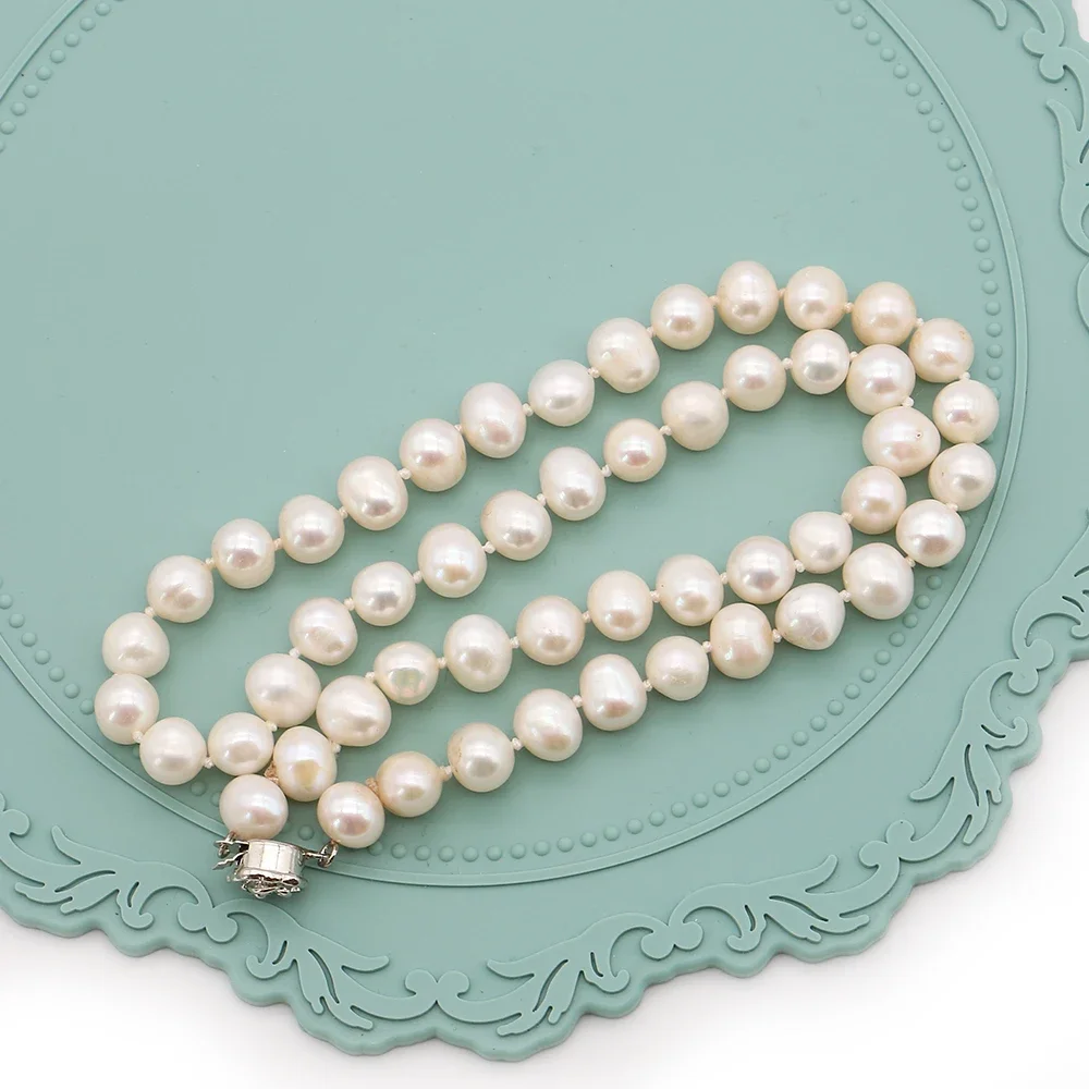 Exquisite Natural Freshwater Baroque White Pearl Fashionable Necklace Jewelry Gift for Wedding Engagement Decoration Accessory