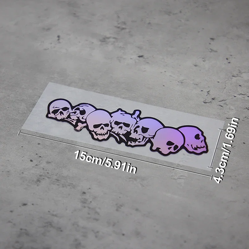1 adesivi per auto con motivo teschio, opzioni olografiche, bianche e nere, decorazioni per auto taglienti per la personalizzazione dei veicoli