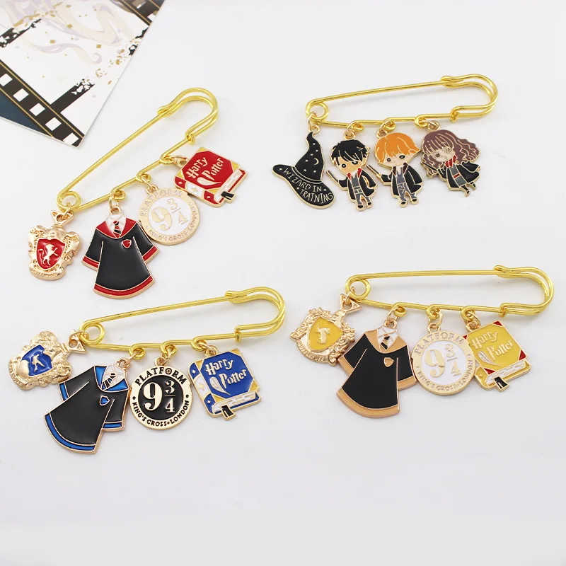 Cartoon Magic Movie Harries Potter Brooch Hogwarts Gryffindor Metal Badge Accessories Anime Peripheral Children Clothes Decorate