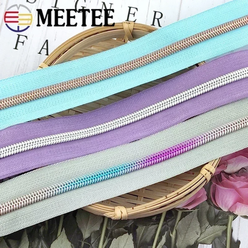 5/10/20M 5# DIY Zipper By The Meters Nylon Zippers Tapes for Sewing Bag Shoes Plastic Coil Zips Repair Kit Garment Accessories