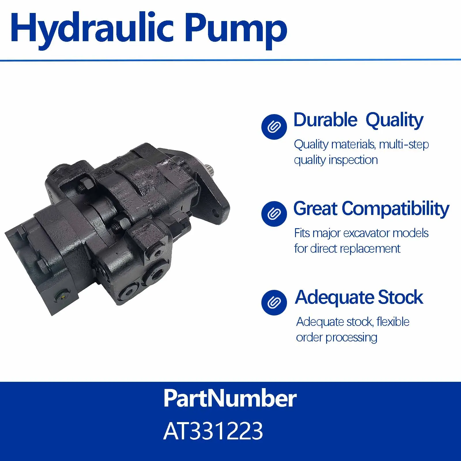Hydraulic Pump 324-9529-093 For John Deere Backhoe Loader 310G 310SG 315SG 310SJ 310SK 310SL 315 P-tier 315 P 315SJ 315SK 315SL