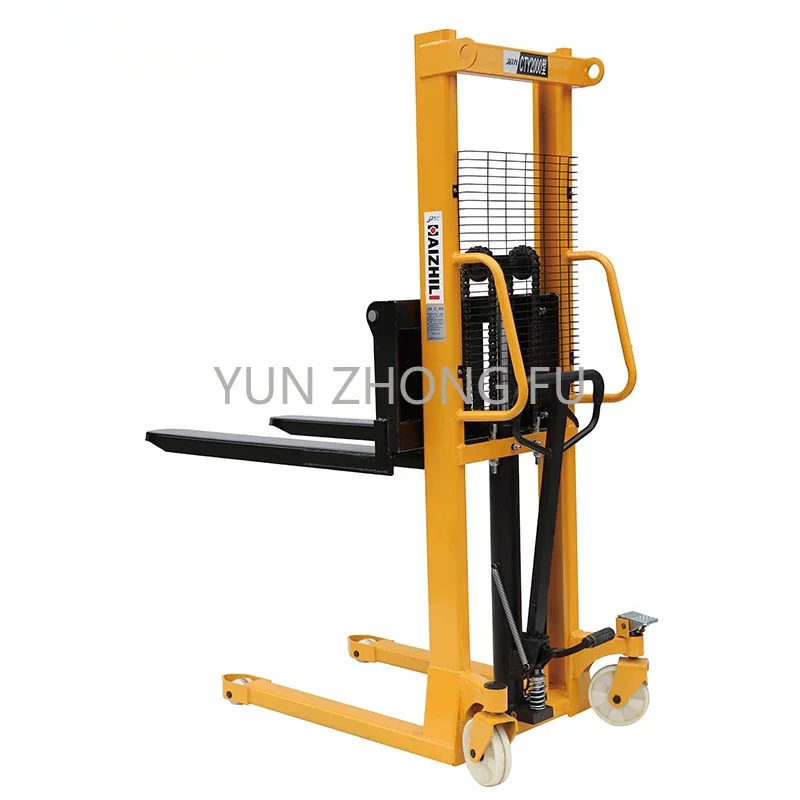 HaizhiLi Handling Equipment 1000kg Hand Hydraulic Manual Forklift Manual Pallet Stacker