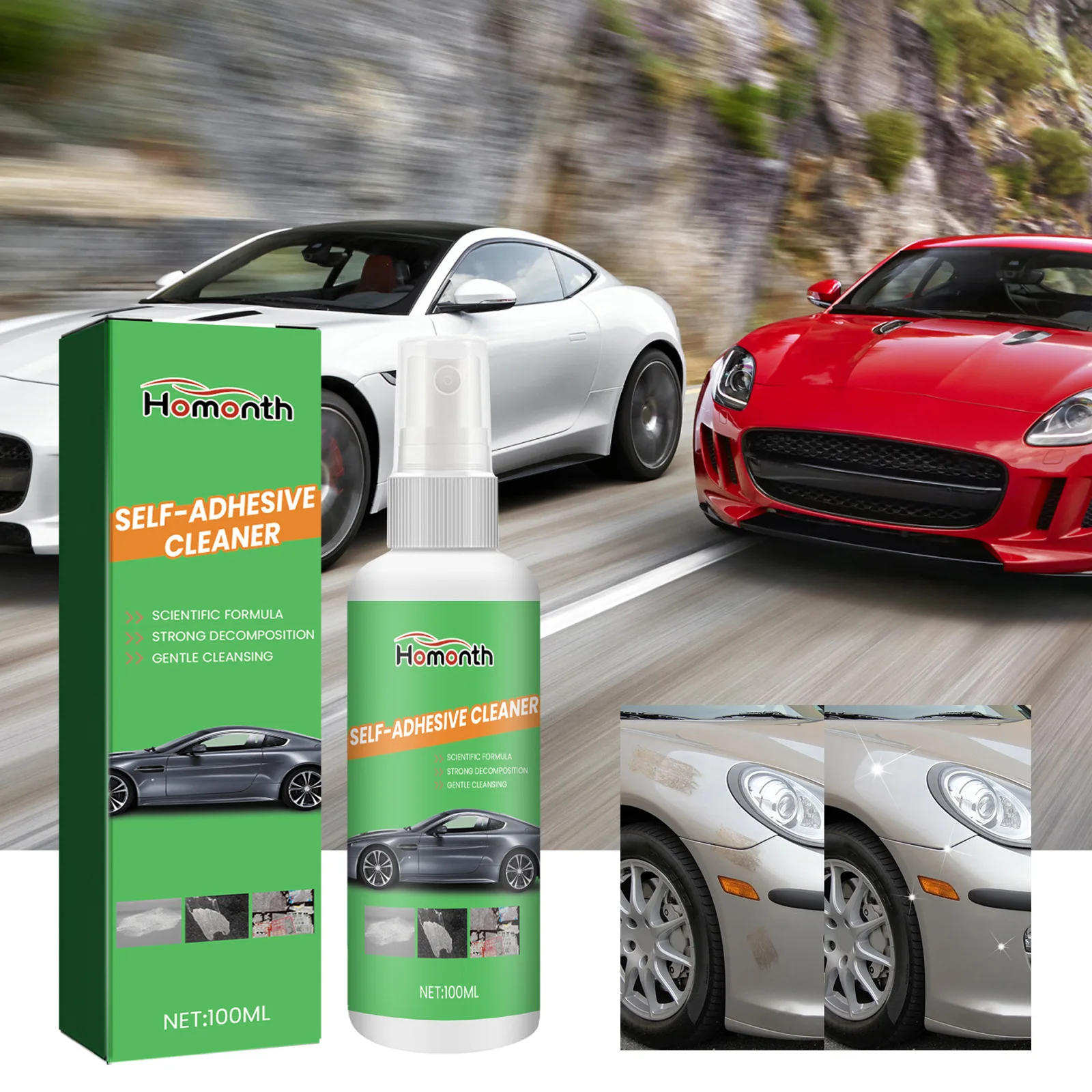 

100ml Adhesive Remover Spray - Multi-Surface Glue Cleaner for Car Windows, Doors & Stickers, Gentle Formula for Residue Removal