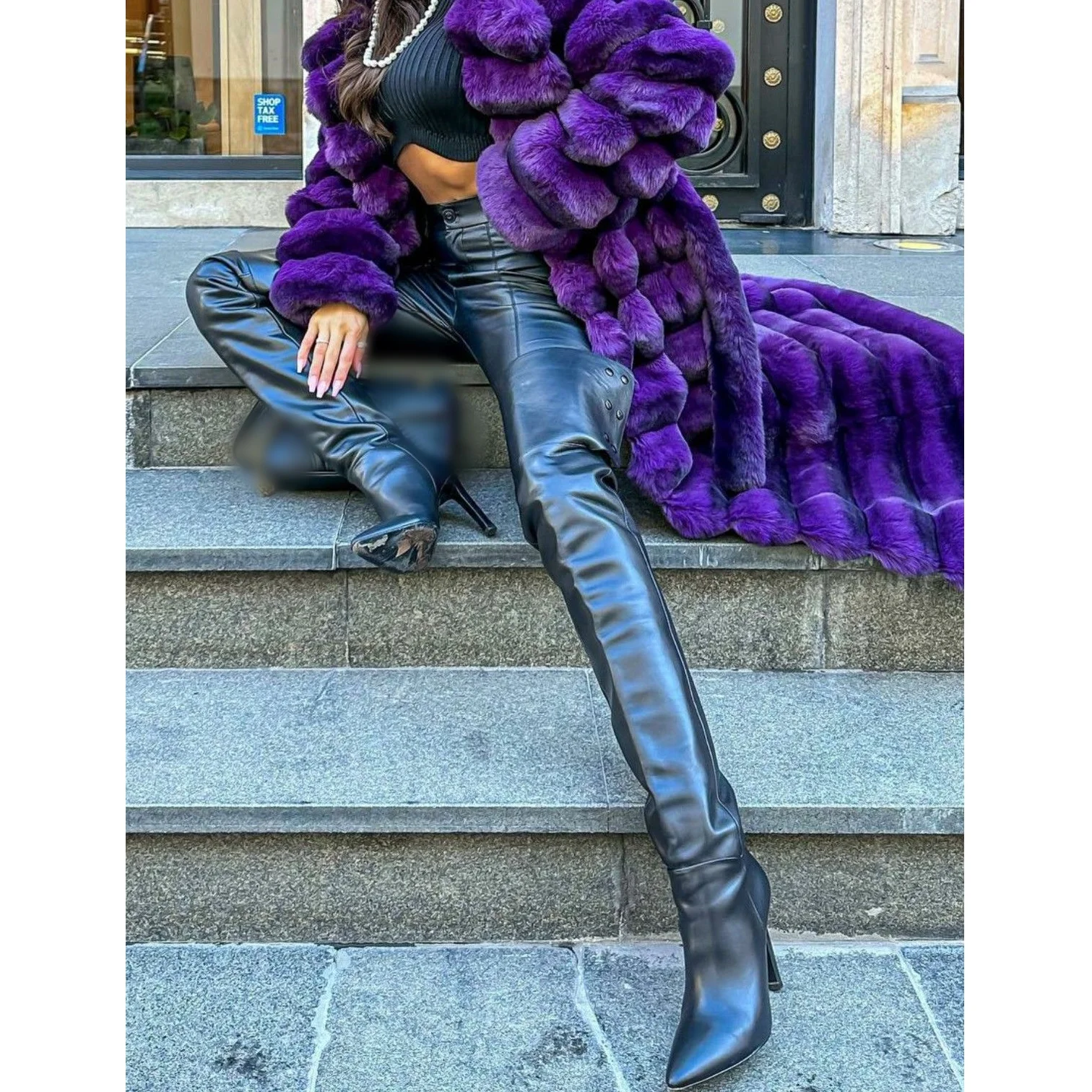 Solid Over Knee High Matte Leather Boots Thin High Heel Fashion Cool Sexy Summer Casual Big Size Woman Shoes Zapatillas Mujer