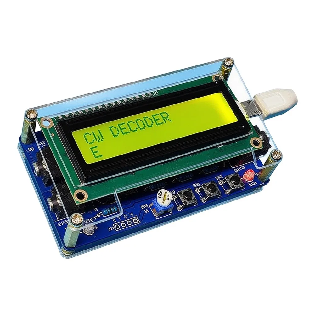 For CW Code Decoder Kit with LCD Display for Receiving and Decoding Practice Adjustable Timing Settings USB 5V Operation