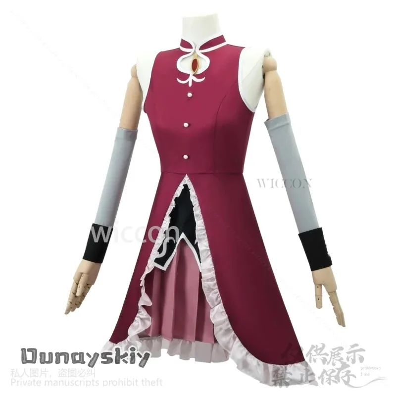 Anime puella magi madoka magica cosplay sakura kyoko vestido vermelho uniforme lolita perucas para meninas halloween natal cos personalizado
