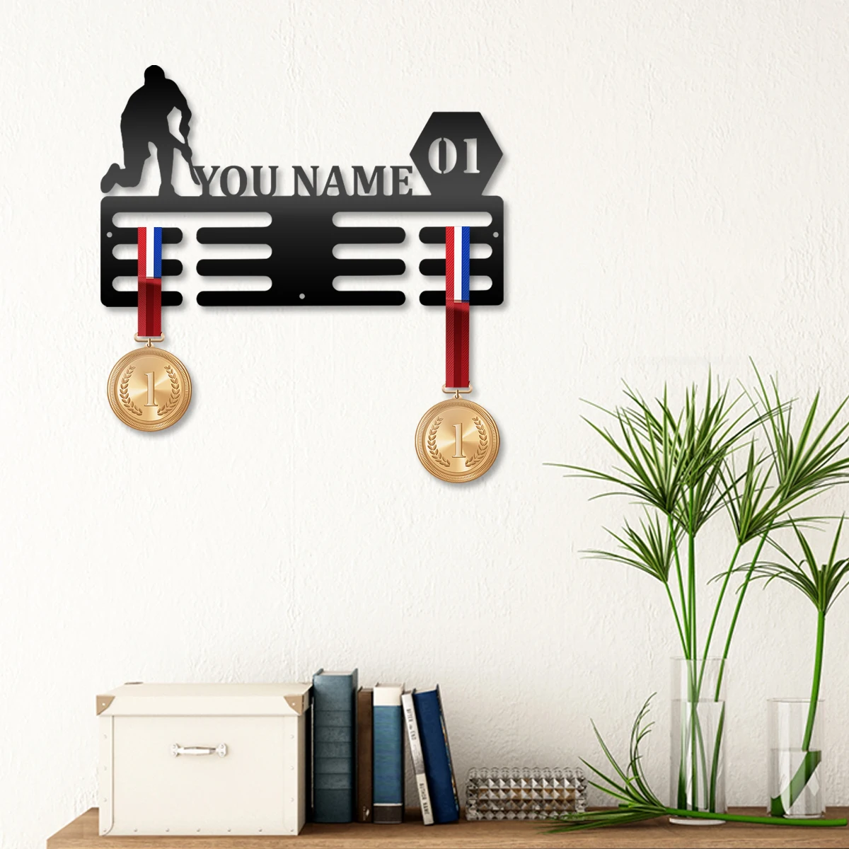 

1pc Tennis medal hook creative Customized Name Metal Wall Signs Iron Wall Plaque For Kids Rooms Decoration