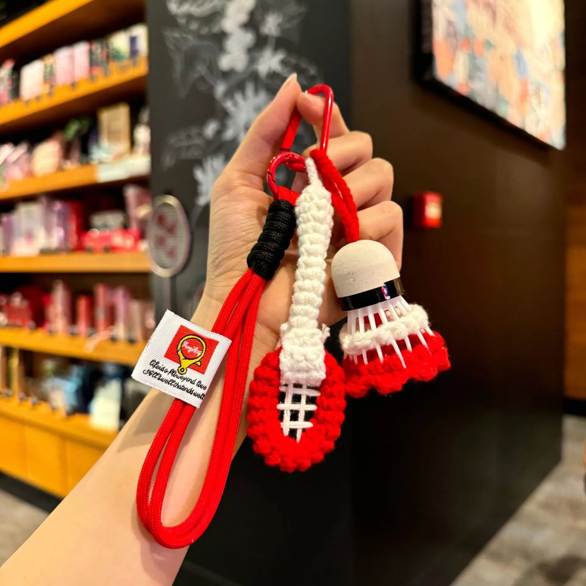 Hand-woven badminton pendant wool finished woven badminton keychain bag pendant small gift wholesale