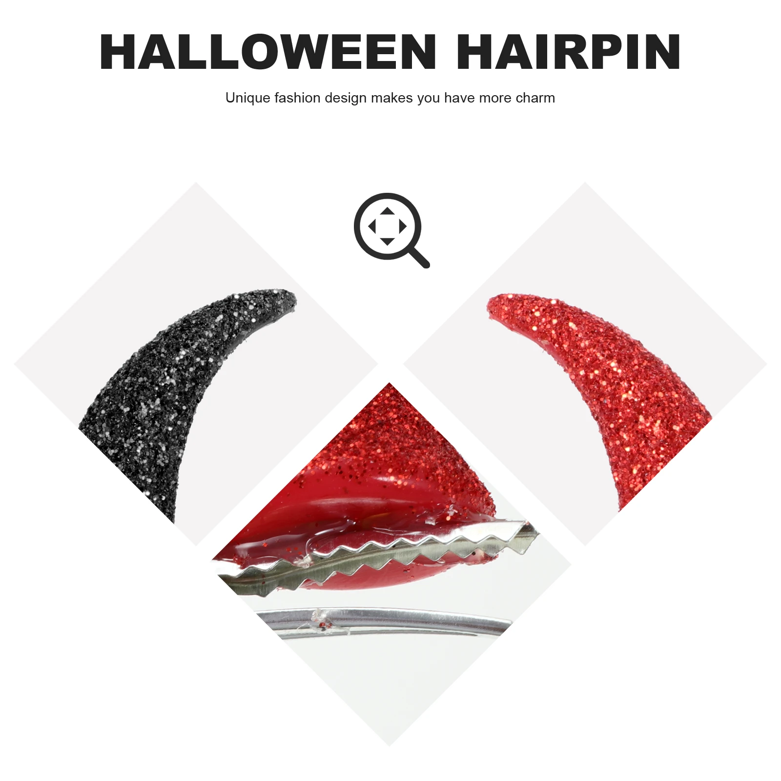 

1 set Halloween Red Horn Hairpins For Women Men Powder Headdress Costume Party Accessories Decorative Hair Clips