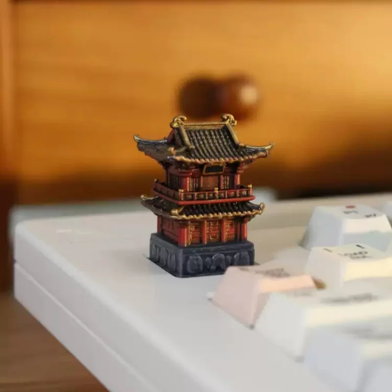 PC Gaming Gift Custom Artisan Keycap Black Myth: Wukong God of Wealth Temple 3D Printed Resin Mechanical Keyboard Point Keycap