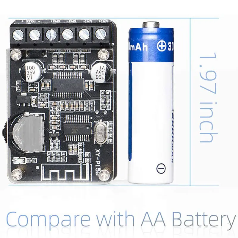 20W Stereo Bluetooth Power Amplifier Board 12V / 24V High Power Digital Power Amplifier Board XY-P15W Without Shell