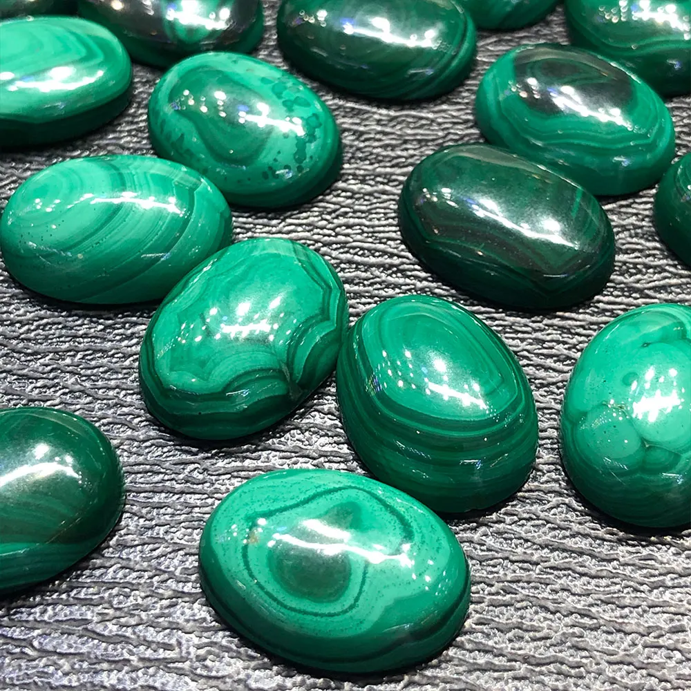 3pcs/Lot Natural Stones Malachite Oval Cabochon Crystals Healing Crystal Stones DIY Gemstones Reiki Energy Home Decor Chakra