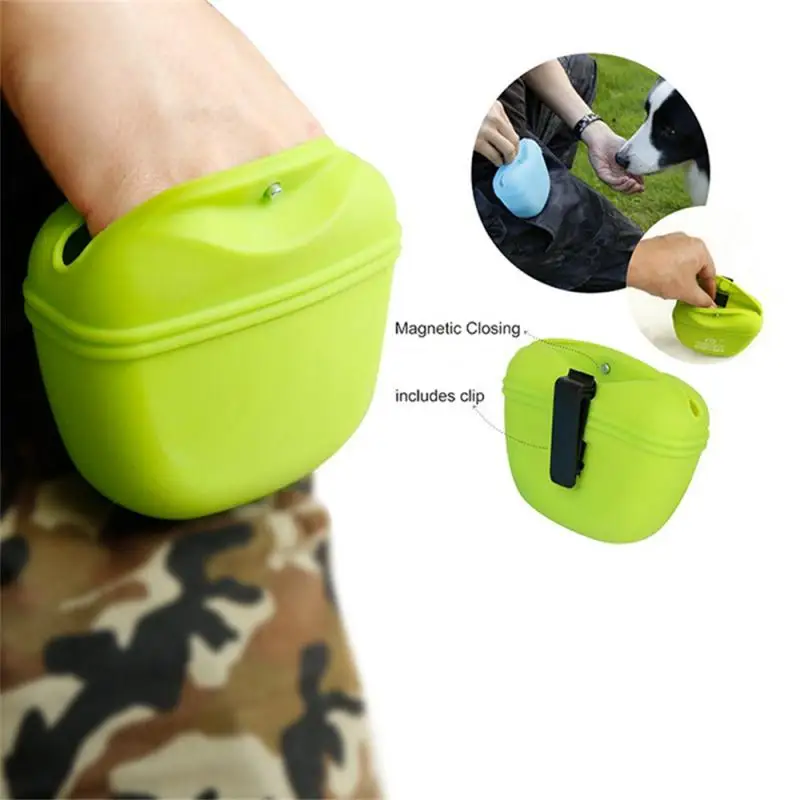 Silicone Dog Treat Bag Pet Portable Dog Training Waist Bag Outdoor Feeder Puppy Snack Pouch Food Reward Storage Bag Pet Supplies