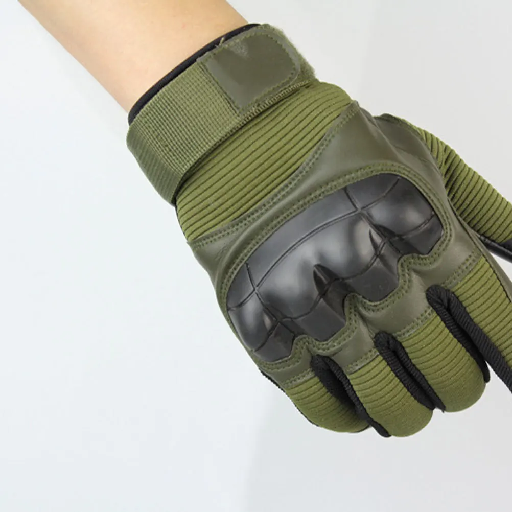 1 paio di guanti da alpinismo touch screen guanti da bici mezze dita traspiranti antiurto impermeabili taglia M verde militare