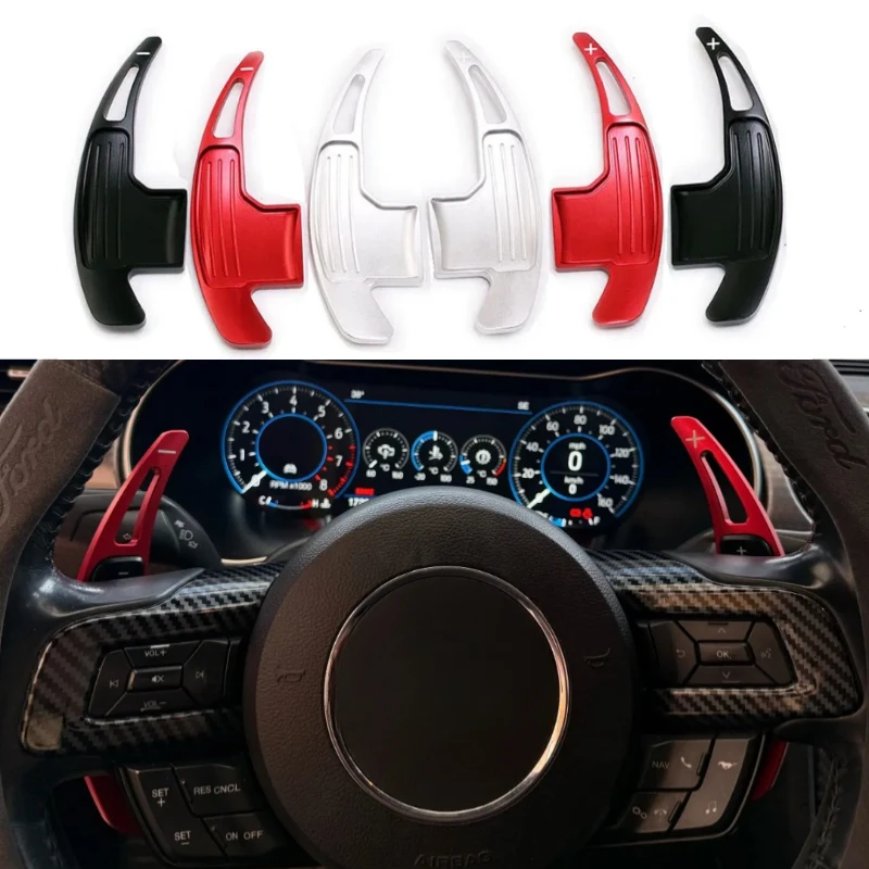 

Paddle Shifter for Mustang 2015 2016 2017 2018 2019 DSG Steering Wheel Gear Shifters Paddle Extension Aluminum Alloy Cover Trim