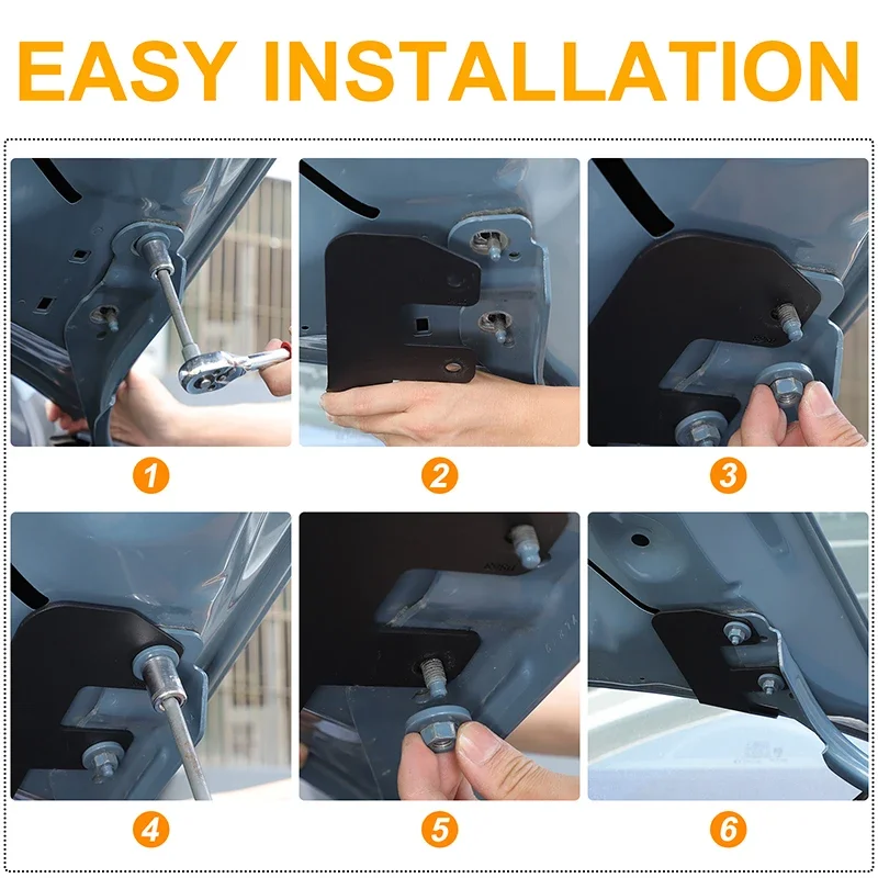 

Carbon Steel Black For Ford Maverick 2022-2025+ Car Hood Searchlight LED Spotlight Bracket Trim Car Accessories (Exclude Lamps)