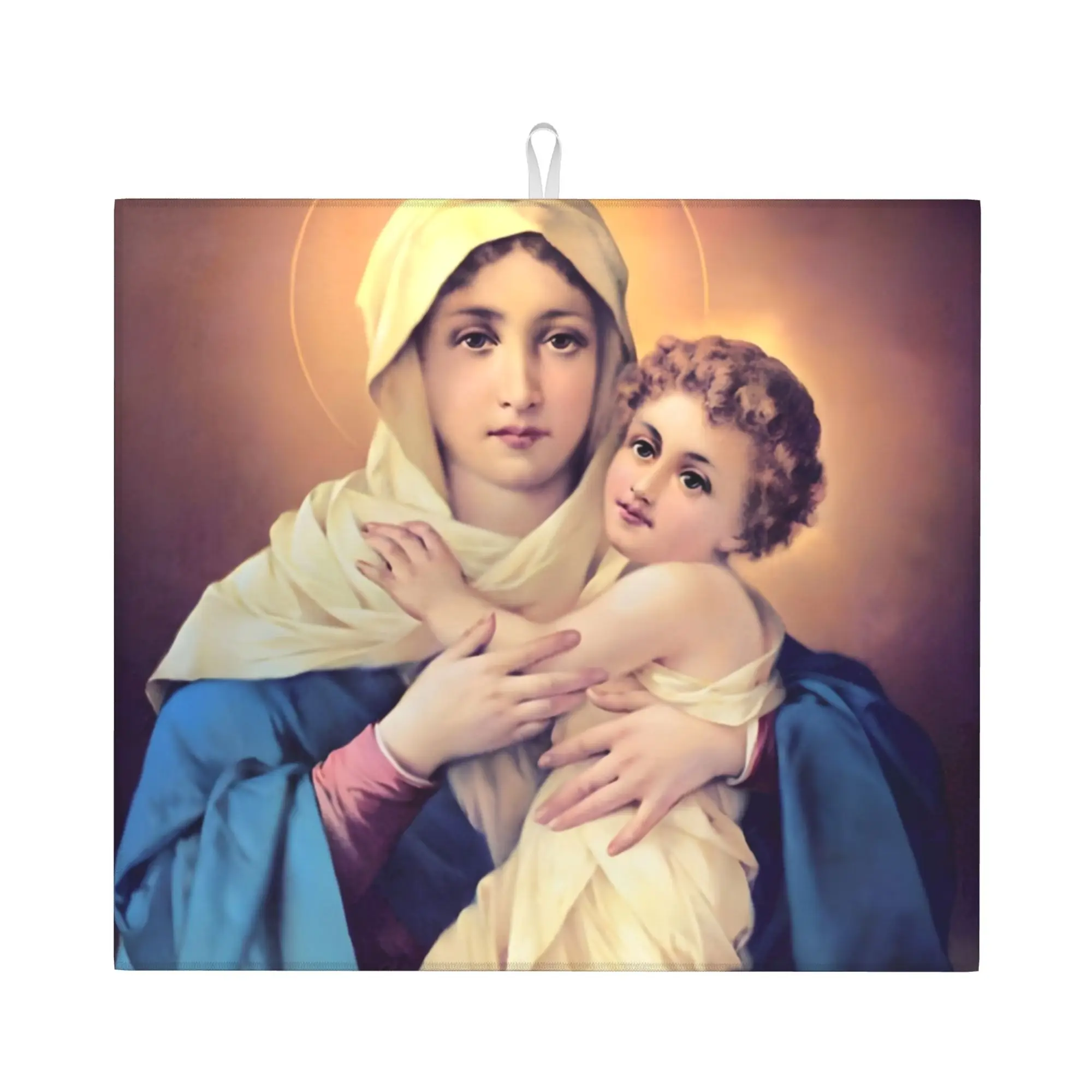 Virgen De Guadalupe Virgin Mary Non Slip Kitchen Counter Protector Mat Barware Tableware Reusable Drying Mat For Kitchen
