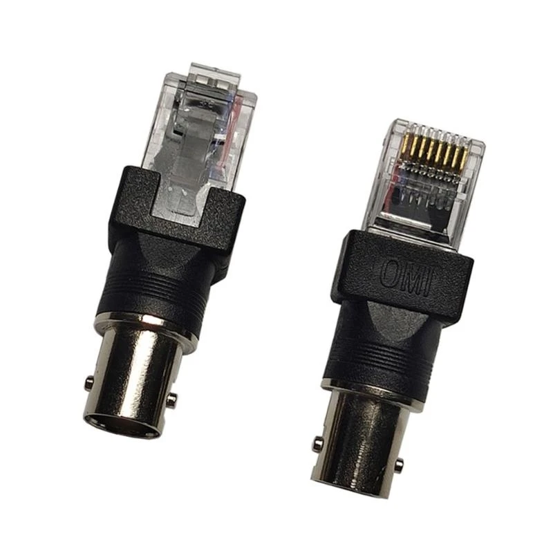 BNC to RJ45 Adapter BNC Female to RJ45 Male Connectors for Coaxial Cable Testing