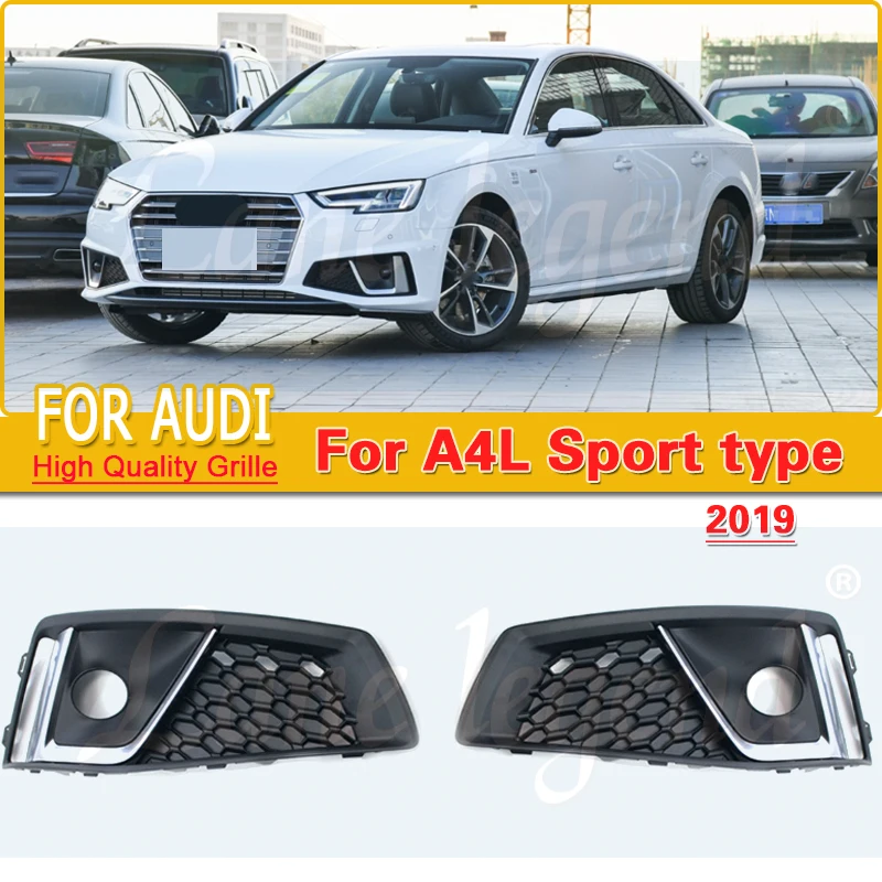 Car Front Bumper Grille Front Left & Right Fog Light Lamp Cover Grill For Audi A4 B9 S-LINE S4 2019 2020