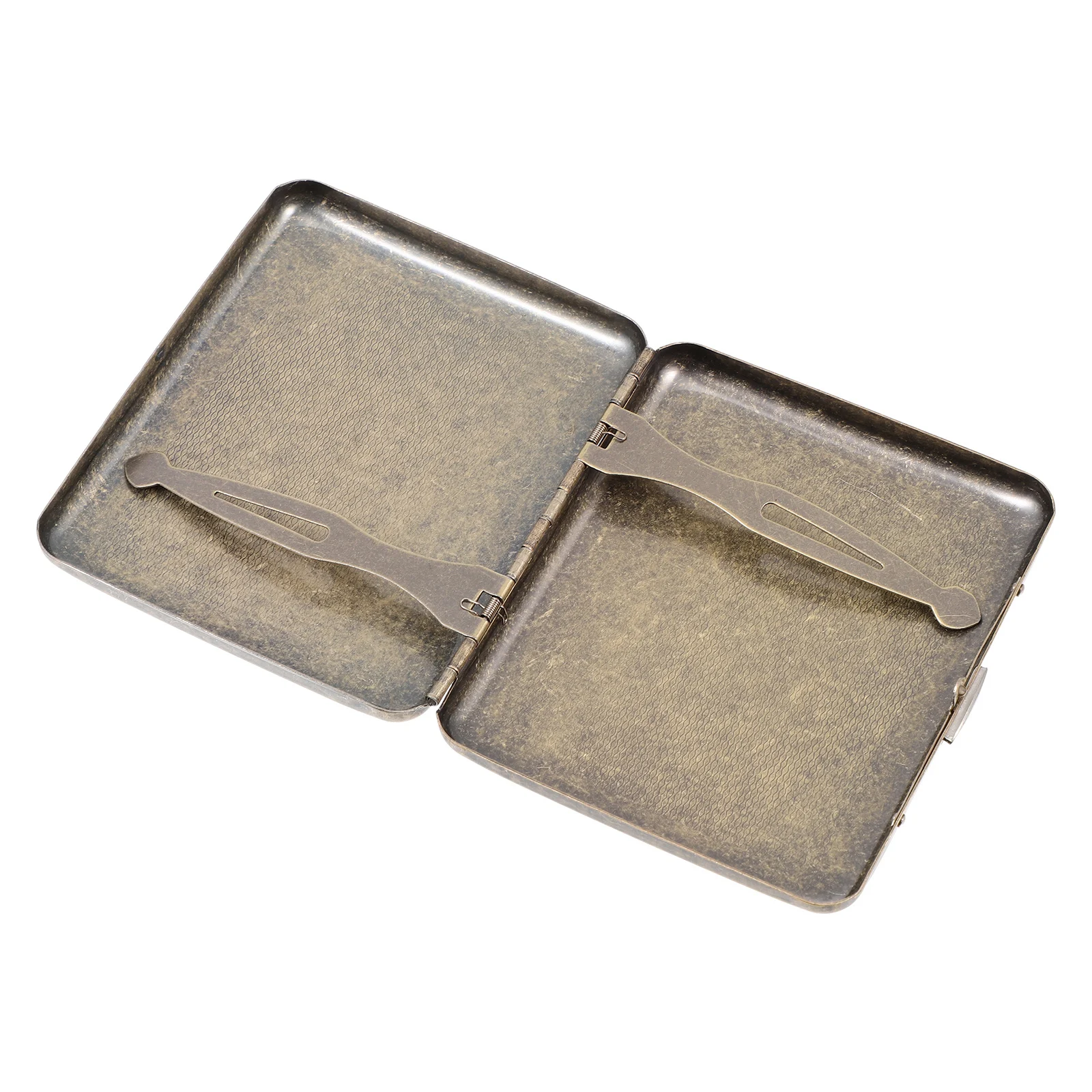 

Metal Cigarette Case Retro Style Double sided Spring Clip Black Color Portable Storage Container For