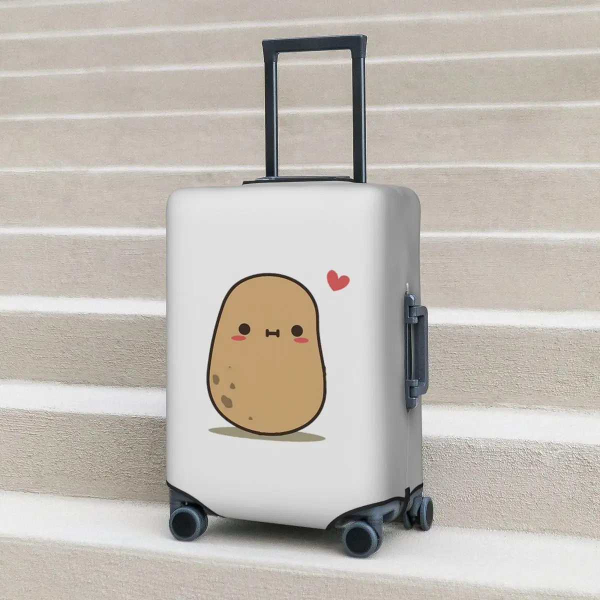

Cute Potato In Love Suitcase Cover Protection Elastic Trip Luggage Protector Covers for 18-32 Inch