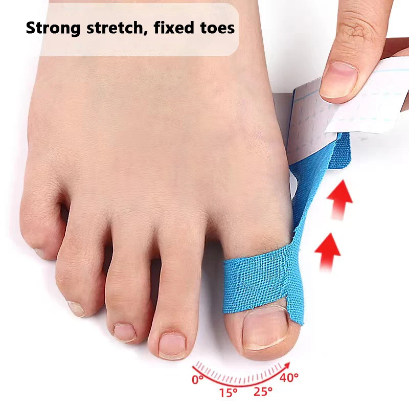 10pcs Hallux Valgus Fixed Support Sports Elastic Bandage Toe Anti-Friction Protective Tape Patch Unisex Foot Care Tools