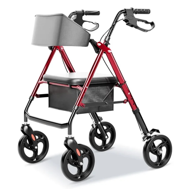 

The elderly power walker with seat with wheel anti-drop can sit and push