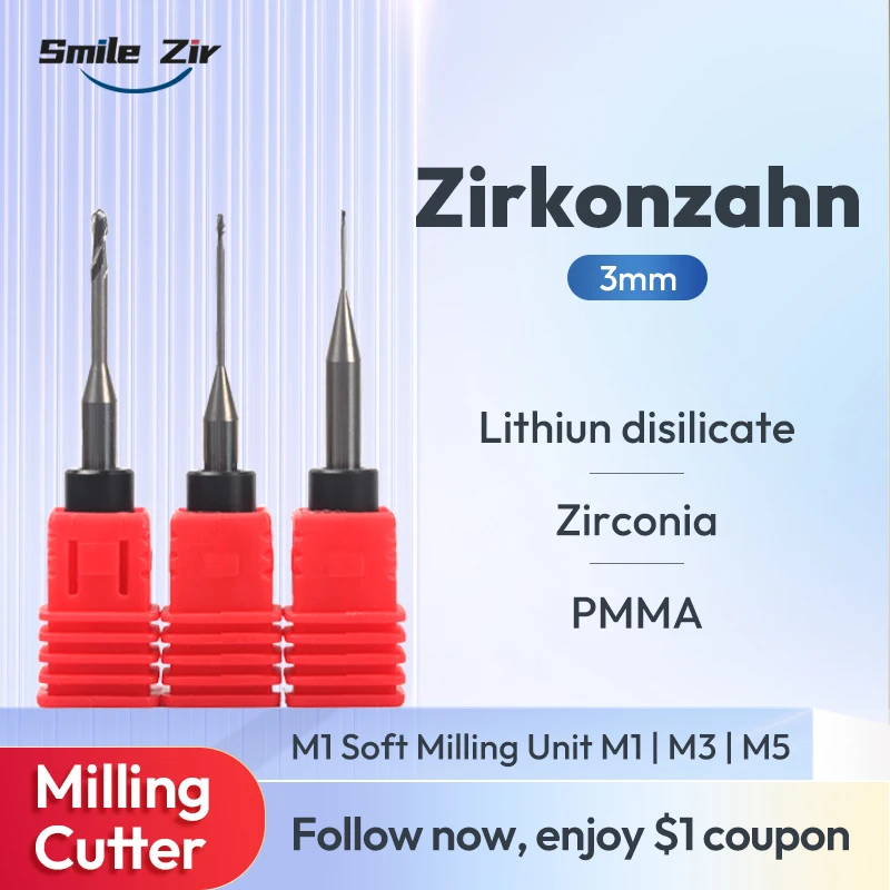 

Фрезы для зуботехнических лабораторий Zirkonzahn M1: алмазные фрезы для циркония и PMMA (M1, M3, M5)