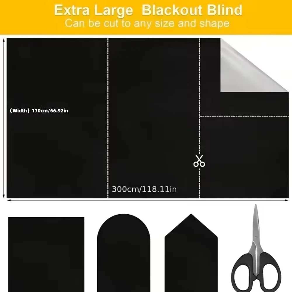 Portable Blackout Curtains Suitable for Bedroom Windows, Thermal Insulating Non-Perforated Blocking Panels for Complete Darkness