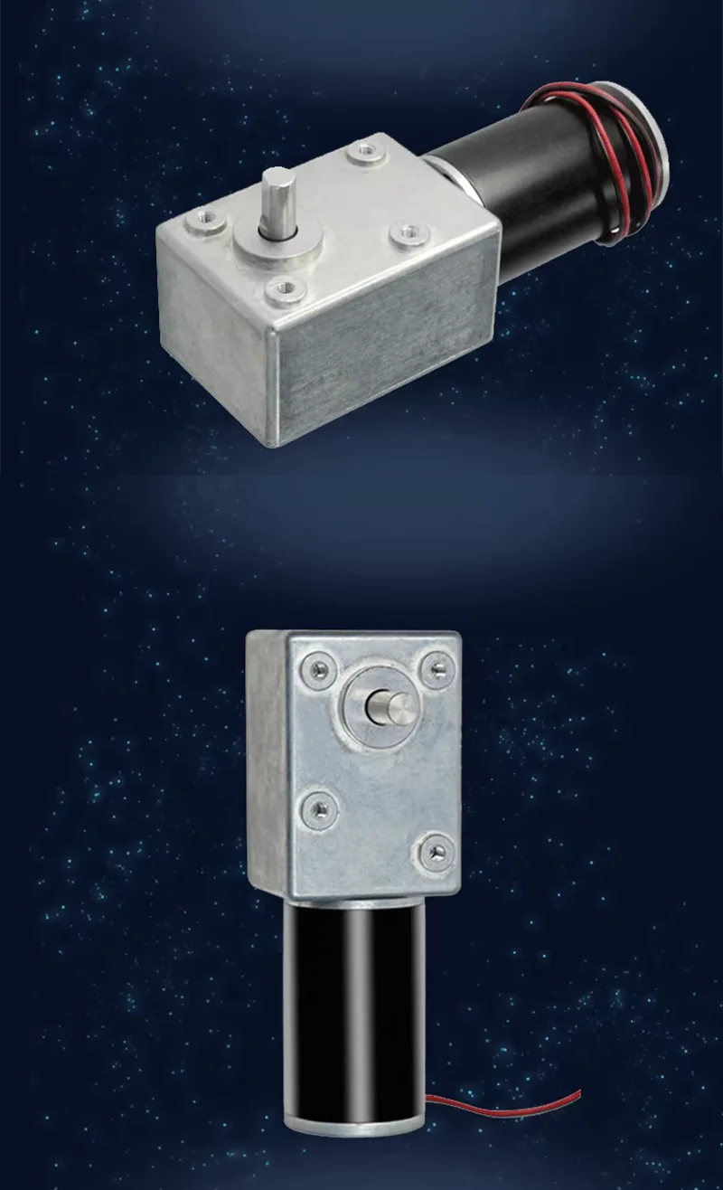 12V24 high-torque turbine worm self-locking motor with low-speed speed regulation and forward/reverse rotation capabilities