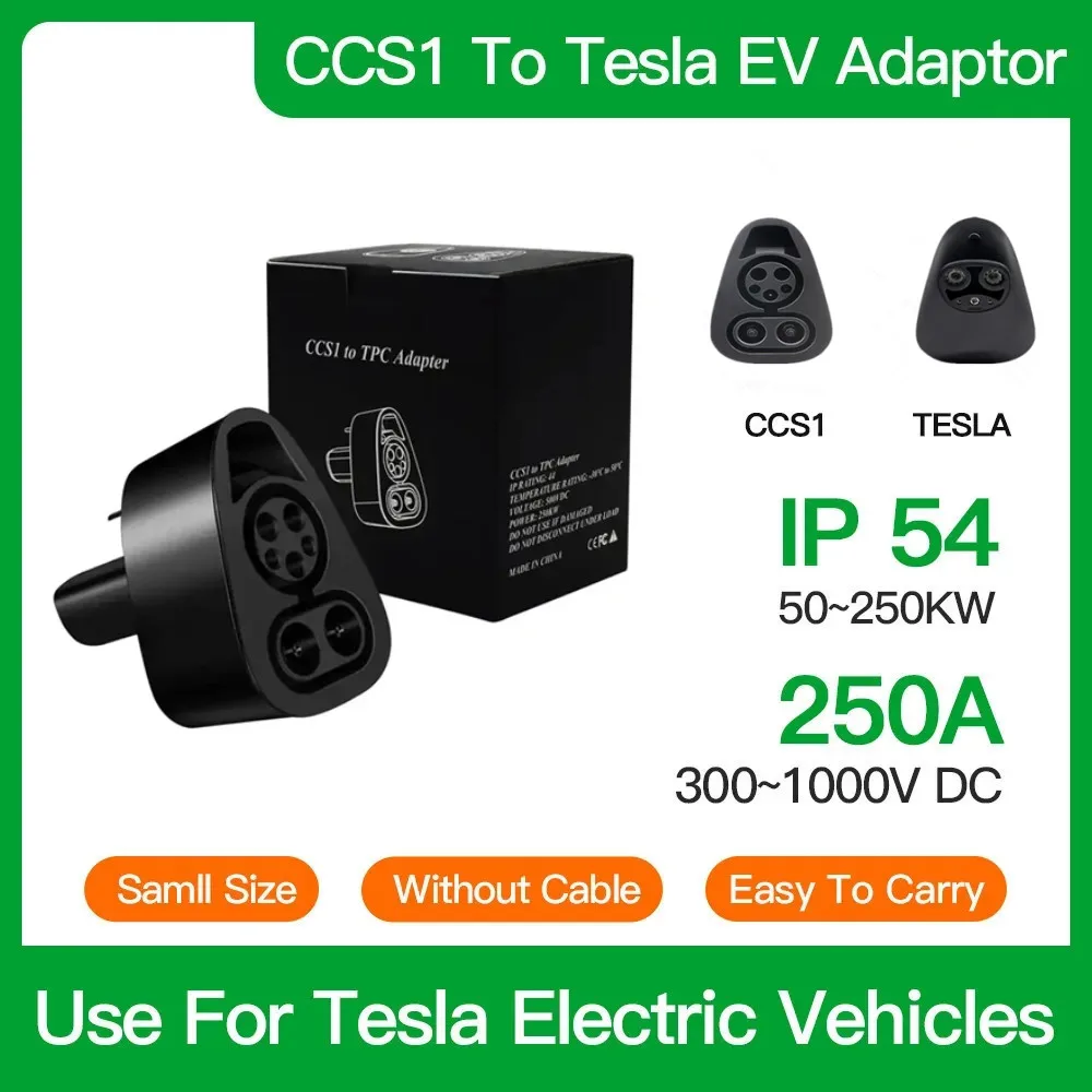 CCS1 Charger Adapter For Tesla Model 3/S/X/Y Up To 250KW DC Charger Combo Fast Charging Converter New Energy Vehicle Accessories