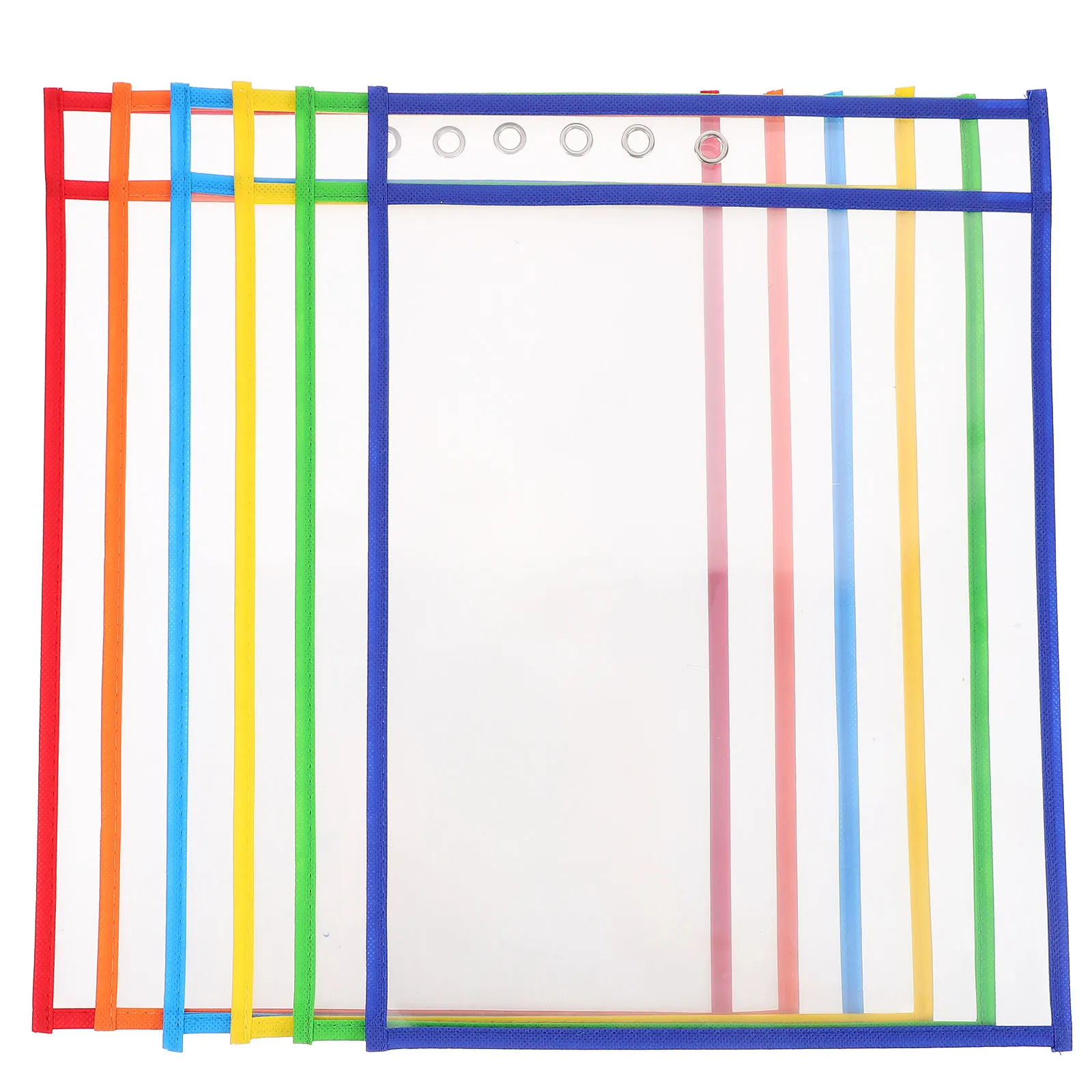 

6Pcs Clear File Sleeves for Document Organization Multi-Function Paper Holder Protector Filing System Office School Supplies