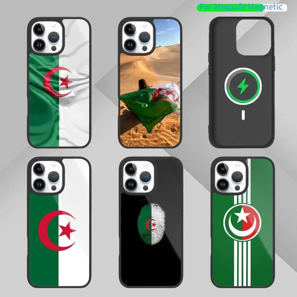 

Flag of A-Algeria Phone Case For iPhone 14,16,15,13,17,12,Plus,Pro,Max Magnetic For Magsafe Frosted Cover