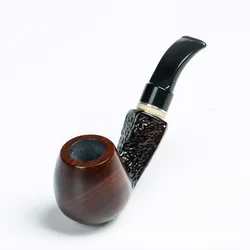 1pc New Handmade Ebony Wood Smoker Smoking Tobacco Pipe Root Smoking Pipes Bent Design For Men Freeshipping