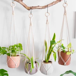 Porte-plante en macramé fait à la main, 100% coton, divers Styles, panier suspendu pour Pot de fleur, décoration murale, jardin de cour