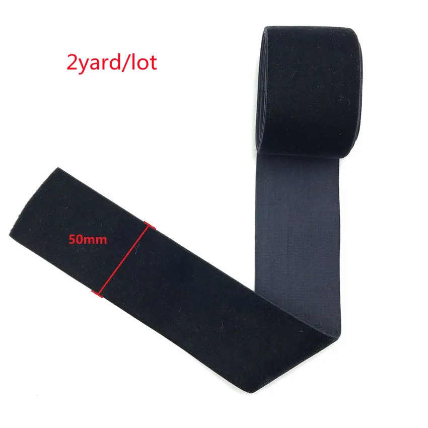 2 Yard 20mm 30mm 38mm 50mm Schwarzes Elastisches Samtband Einseitig Velours-Gurtband für Stirnbänder Bekleidung Nähzubehör – Detail 12