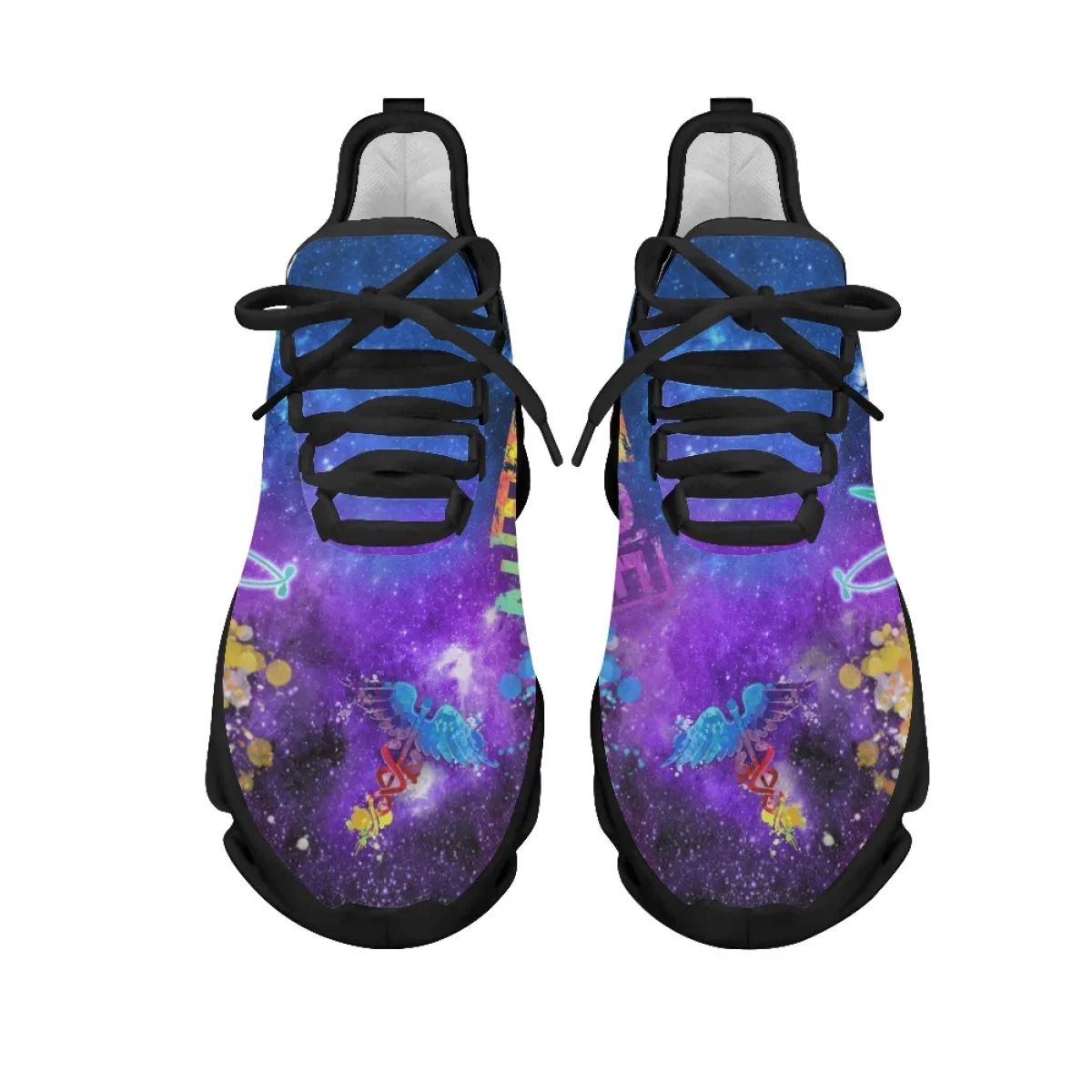 Custom Galaxy EMT Design Mesh Sneakers Lightweight Platform Shoes for Women Nurse Shoes Comfort Lace-up Cushion Zapatillas