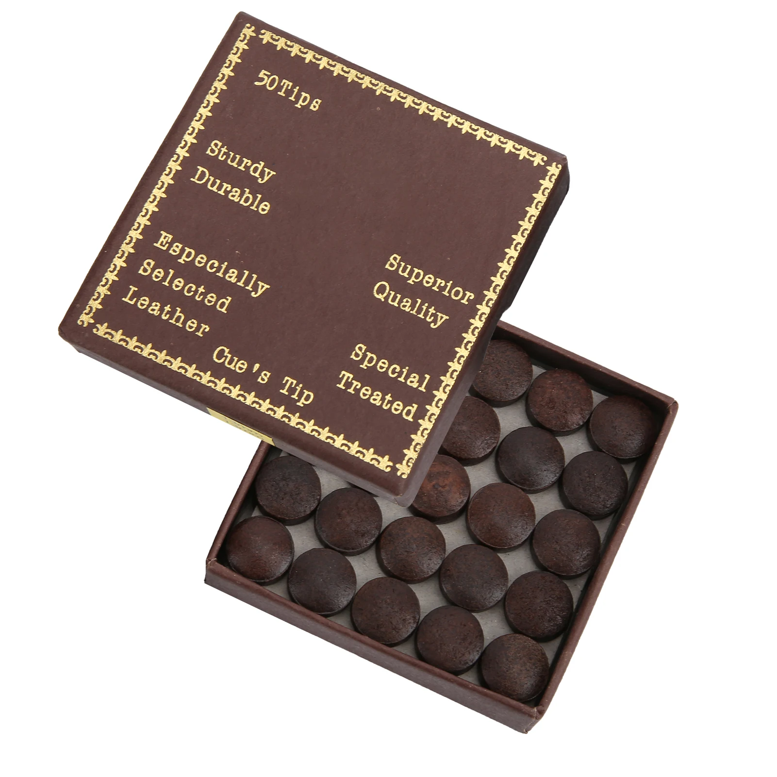 13มม. 50ชิ้น/กล่องเก้าลูกคิวปลายไม้บิลเลียดสำหรับเปลี่ยนอุปกรณ์บิลเลียด