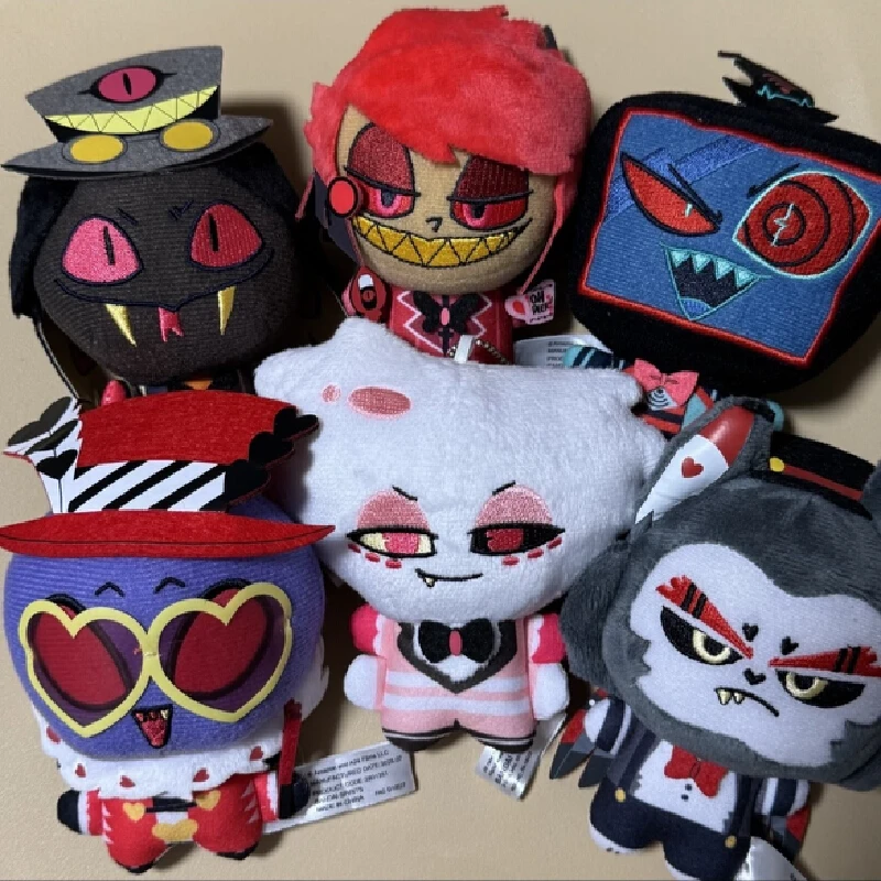 

Hazbin Hotel Angel Dust 11cm Short Plush Stuffed Doll Anime Ornament Pillow Kid Gift Toy Collectible Sir Pentious Egg Boiz