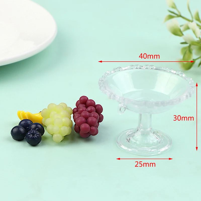 1Set 1:12 Dollhouse Miniature Dessert Pan Cake Stand Fruit Tray W/Fruit Decor Toy Mini Afternoon Dessert Food Kitchen Toy