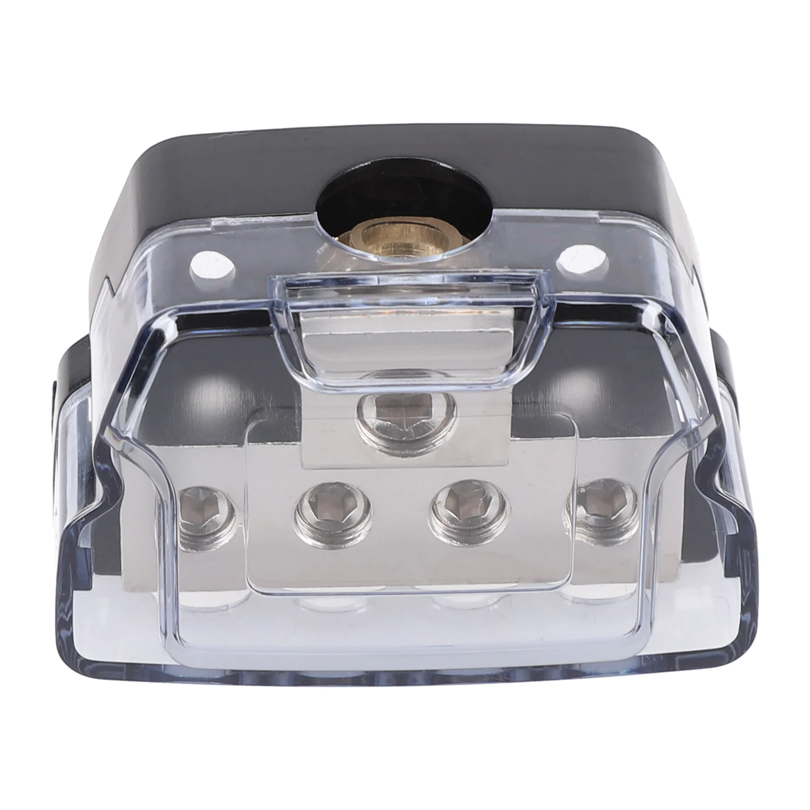 1PC高効率配電 - カーオーディオ用 - 0GA入力 + 4 x 4GA出力 ジャンクションボックス 砂ニッケル亜鉛合金、簡単設置