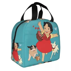 Alps Mountain Girl Happy Heidi Thermal Insulated Lunch Bag Resuable Lunch Tote Box for Kids School Children Storage Food Bags