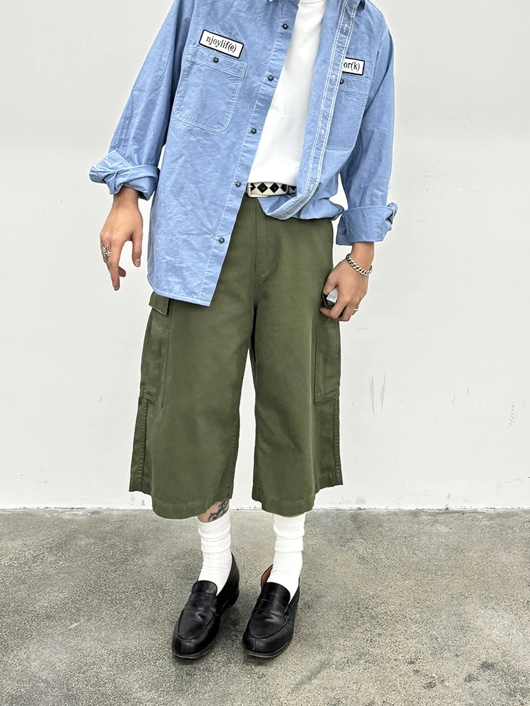 

Supertofu Large Capaci Side ket Worn out Zipper Pattern Seven Inch Work Trousers American Casual Sle Youthful Energy