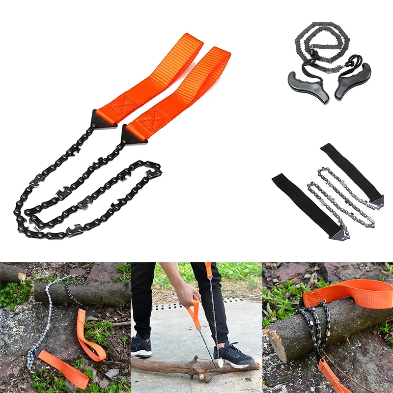 Survival Hand Zipper Saw Portable Survival Pocket Chain Saw Camping Hiking Wood Cutting Outdoor Hunting Accessories Tools