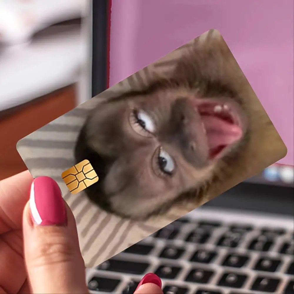 Funny Monkey Casual Credit Card Skin Sticker PVC Decal For Bank Credit Debit Transport Room Key Cards