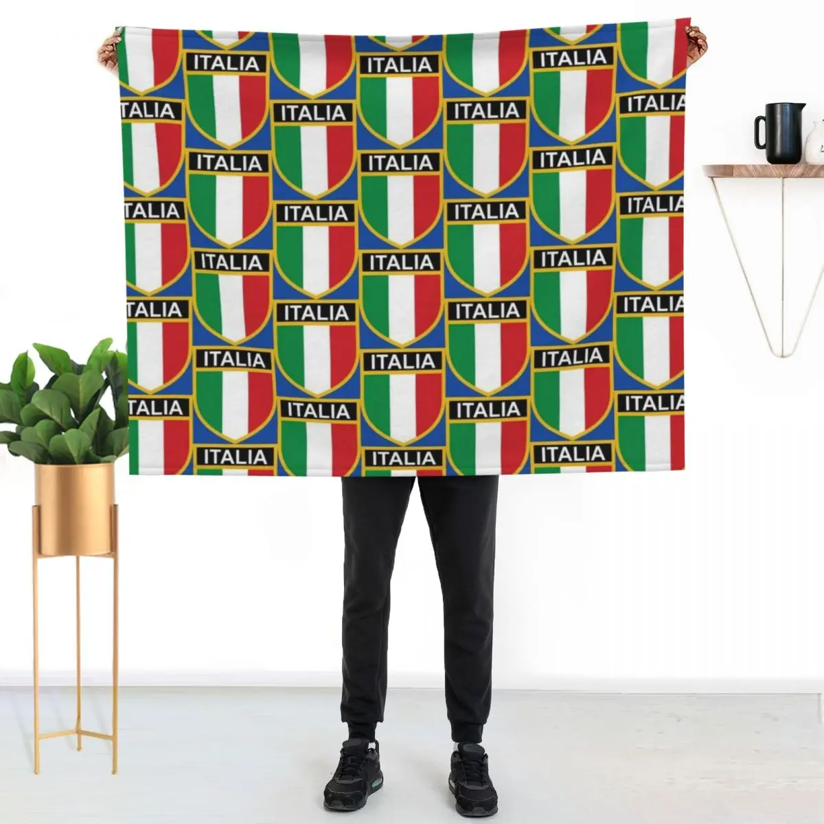 

ITALIA Italy Italian Flag Tricolore Scudetto Throw Blanket Summer Cool Breathable Blanket for Sleeping