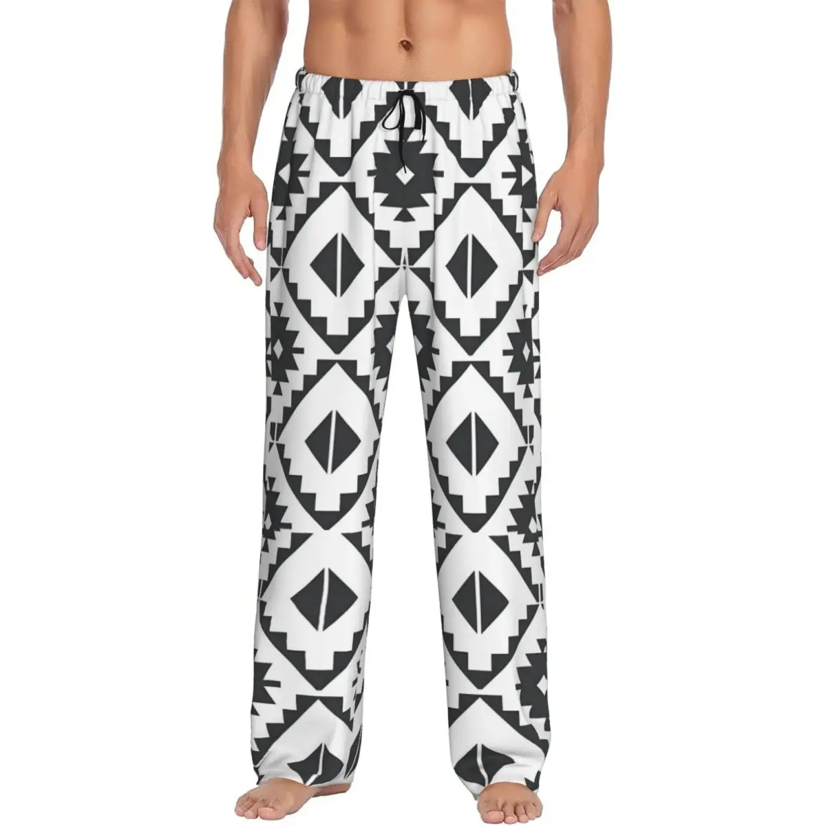 

Мужские пижамные штаны с карманами, с индивидуальным принтом в богемном стиле